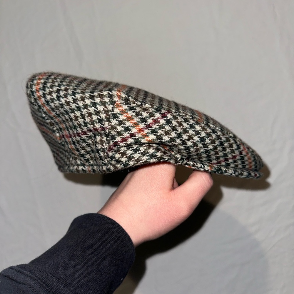 Hawkins Country Collection Vintage Harris Tweed Wool Flat Cap Sz 7/57